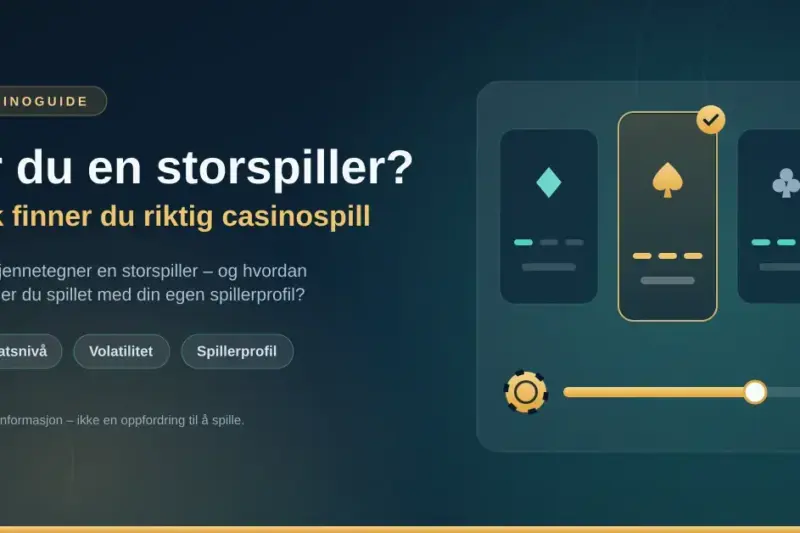 Er du en storspiller? Slik finner du riktig casinospill